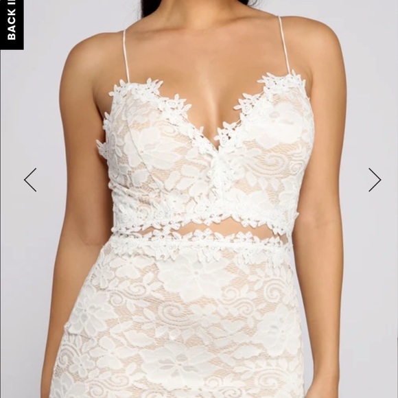 WOMANS LARGE WHITE CROCHET CHIC MINI DRESS - Picture 5 of 5